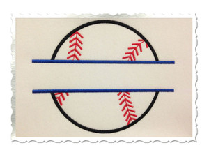 Applique Split Baseball or Softball Machine Embroidery Design