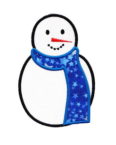 Applique Snowman Machine Embroidery Design