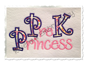 Pre K Princess Applique Machine Embroidery Design