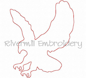 Raggy Applique Eagle Machine Embroidery Design