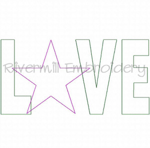 Raggy Applique Love With A Star Machine Embroidery Design