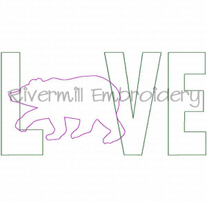 Raggy Applique Love With A Bear Machine Embroidery Design