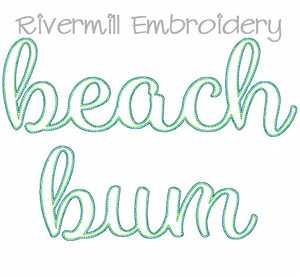 Raggy Applique Beach Bum Machine Embroidery Design