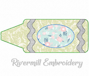 Raggy Applique Crayon Machine Embroidery Design