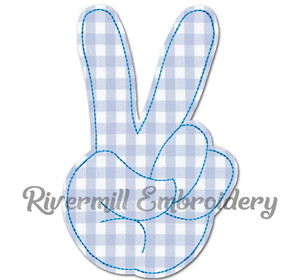 Raggy Applique Peace SIgn Hand Machine Embroidery Design