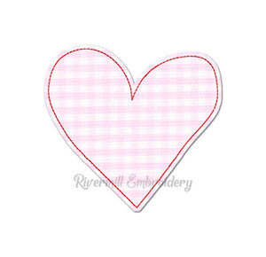 Raggy Applique Heart Machine Embroidery Design