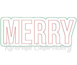 Raggy Double Applique Merry Machine Embroidery Design