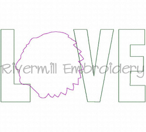 Raggy Applique Warrior Love Machine Embroidery Design