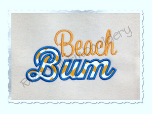Applique Beach Bum Machine Embroidery Design
