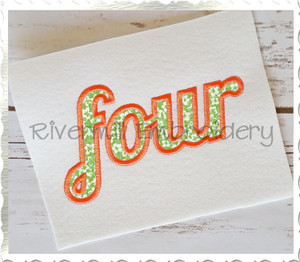 Applique Word "Four" Machine Embroidery Design