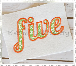 Applique Word "Five" Machine Embroidery Design
