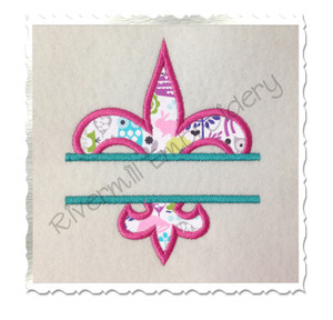 Split Applique Fleur De Lis Machine Embroidery Design