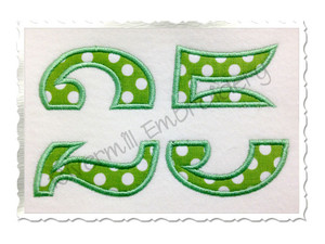 Split Applique Numbers Machine Embroidery Design (No Bars)