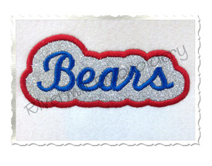 Applique Bears Team Name Machine Embroidery Design