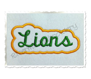 Applique Lions Team Name Machine Embroidery Design