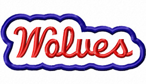 Applique Wolves Team Name Machine Embroidery Design
