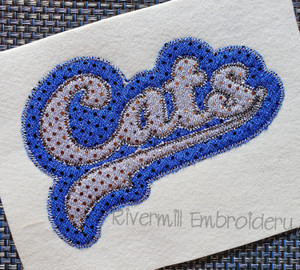 Zig Zag Double Applique Cats Machine Embroidery Design