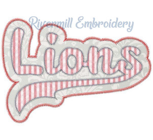 Zig Zag Double Applique Lions Machine Embroidery Design