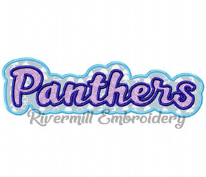Double Applique Panthers (No Swash Tail) Machine Embroidery Design