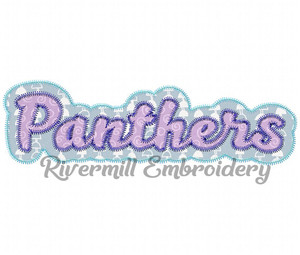 Zig Zag Double Applique Panthers (No Tail) Machine Embroidery Design
