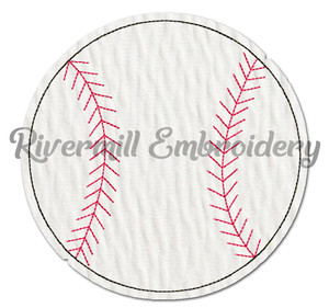 Raggy Applique Baseball or Softball Machine Embroidery Design
