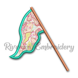 Applique Color Guard Flag Machine Embroidery Design