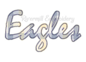 Raggy Applique Eagles Machine Embroidery Design