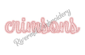 Raggy Applique Script Crimsons Machine Embroidery Design