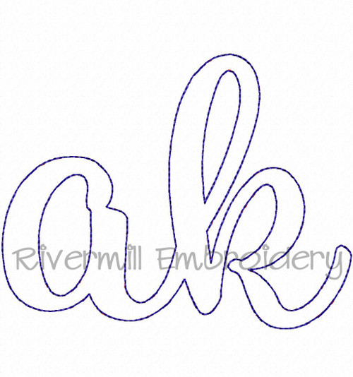 Raggy Applique Alaska "ak" Machine Embroidery Design