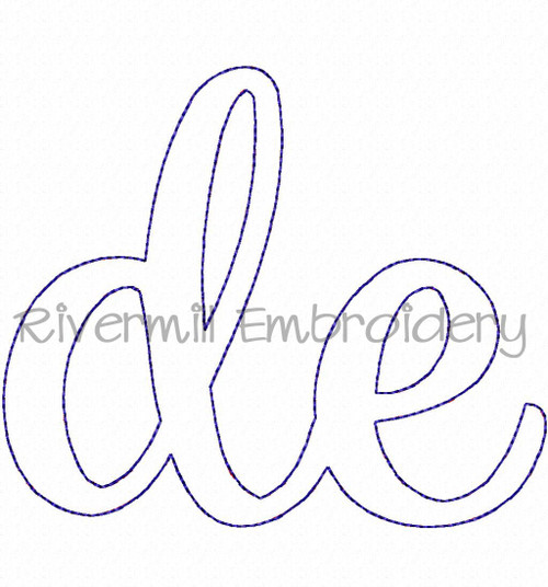 Raggy Applique Delaware "de" Machine Embroidery Design