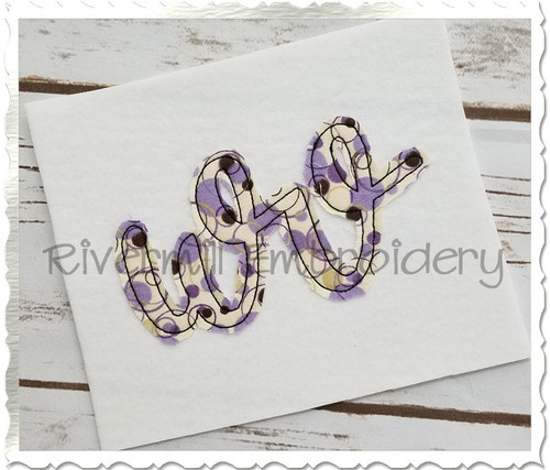 Raggy Applique West Virginia "wv" Machine Embroidery Design