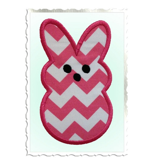 Bunny Shaped Marshmallow Candy Applique Machine Embroidery Design