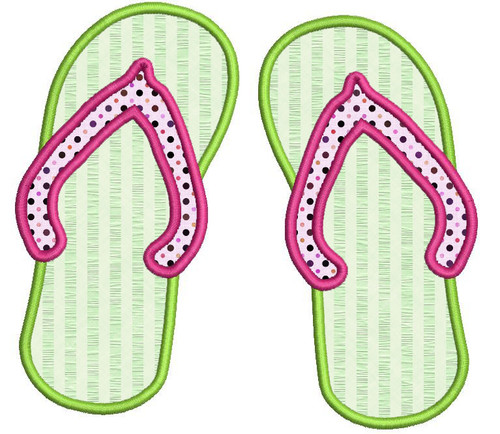 Flip Flops Applique Machine Embroidery Design