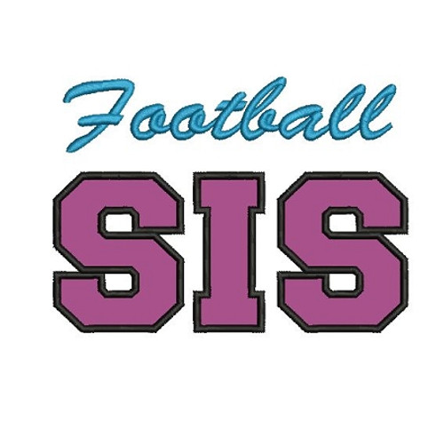 Football Sis Applique Machine Embroidery Design