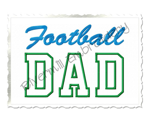 Football Dad Applique Machine Embroidery Design