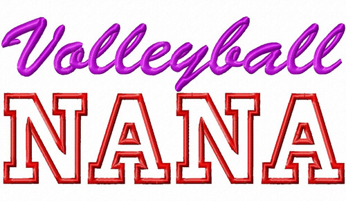 Volleyball Nana Applique Machine Embroidery Design