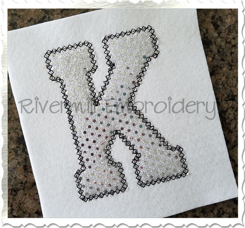 Varsity Diamond Applique Machine Embroidery Alphabet