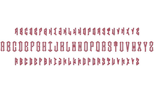 Point Monogram Applique w/ Top Stitch Machine Embroidery Alphabet Font