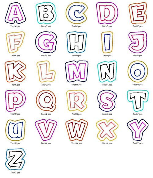 Double Applique Team Spirit Machine Embroidery Alphabet Font