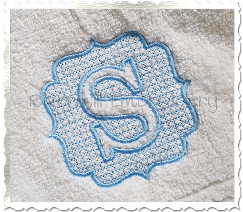 4x4 Size Embossed Monogram Machine Embroidery Alphabet