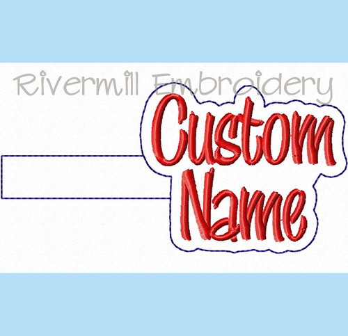 Custom Name In The Hoop Snap Tab Key Fob Machine Embroidery Design