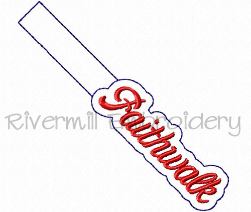 Faithwalk In The Hoop Snap Tab Key Fob Machine Embroidery Design