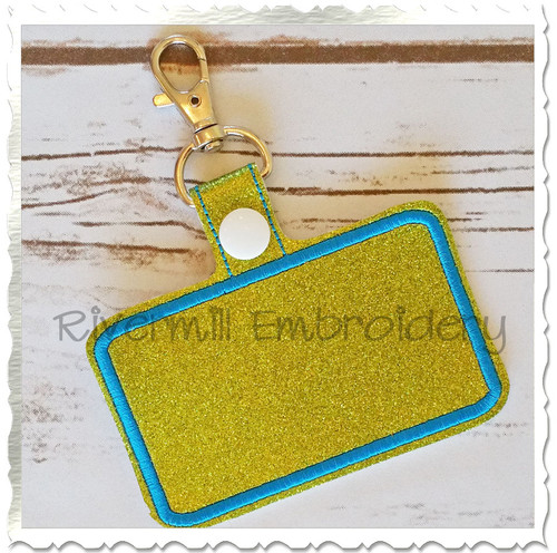 Blank Rectangle In The Hoop Snap Tab Key Fob Machine Embroidery Design