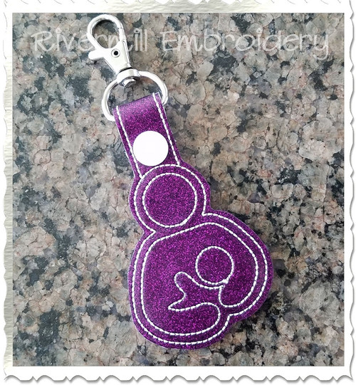 Breastfeeding Symbol In The Hoop Snap Tab Key Fob Machine Embroidery Design