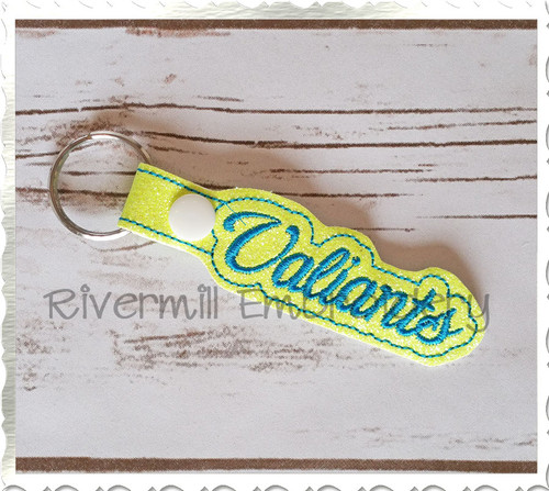 Valiants In The Hoop Snap Tab Key Fob Machine Embroidery Design