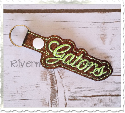 Gators In The Hoop Snap Tab Key Fob Machine Embroidery Design