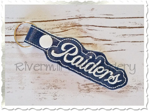 Raiders In The Hoop Snap Tab Key Fob Machine Embroidery Design
