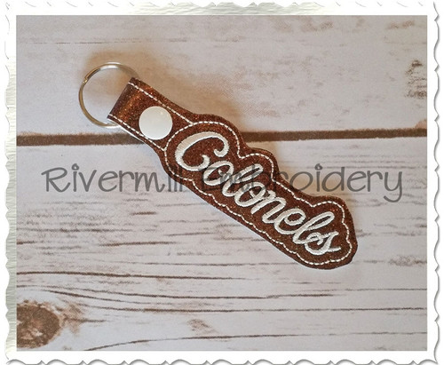 Colonels In The Hoop Snap Tab Key Fob Machine Embroidery Design