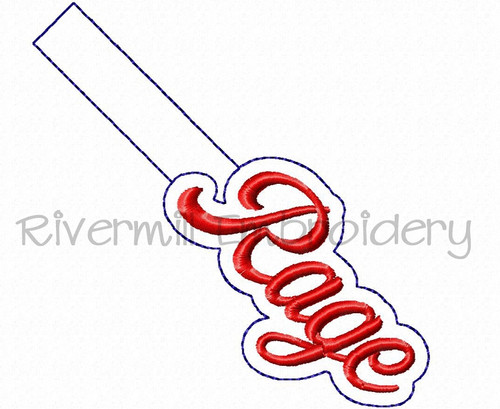 Rage In The Hoop Snap Tab Key Fob Machine Embroidery Design