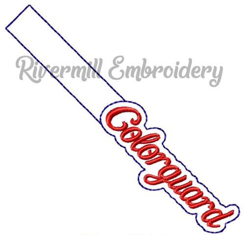 Colorguard In The Hoop Snap Tab Key Fob Machine Embroidery Design